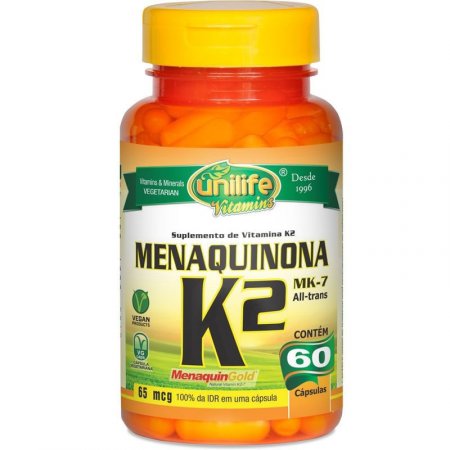 Vitamina K2 Menaquinona mk7 60 cápsulas Unilife
