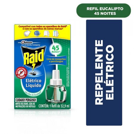 Repelente Elétrico Raid Líquido Óleo de Citronela 32,9ml Refil