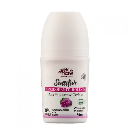 Desodorante Roll On Arte dos Aromas Sensitive Rosa Mosqueta & Gerânio 50ml