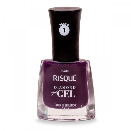 Esmalte Risqué Diamond Gel Calda de Blueberry Hipoalergênico com 9,5ml