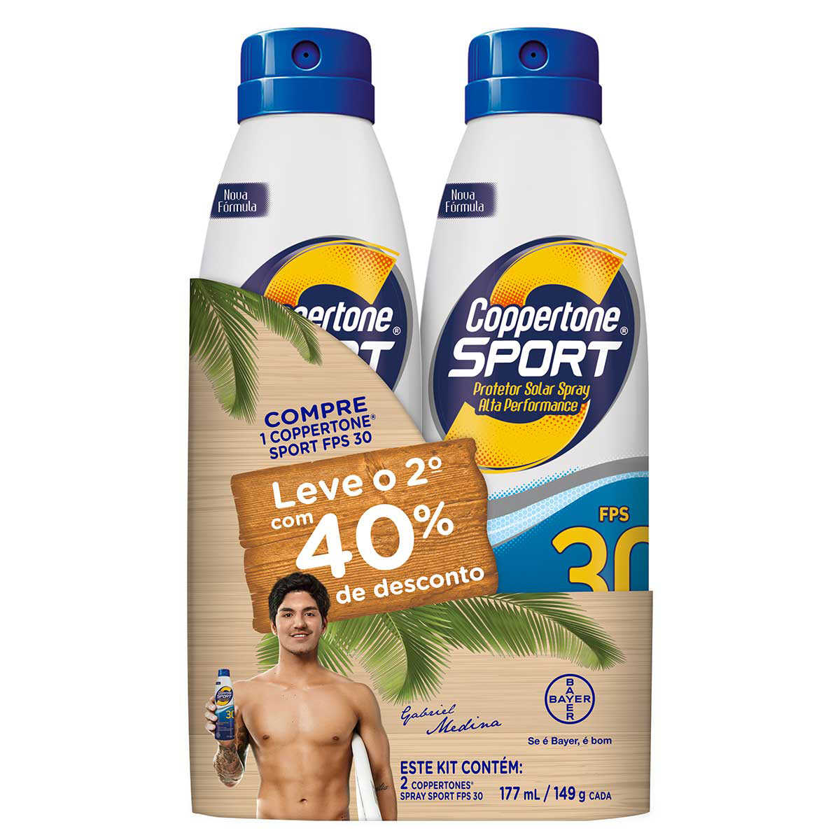 Kit Protetor Solar Spray Coppertone Sport FPS30