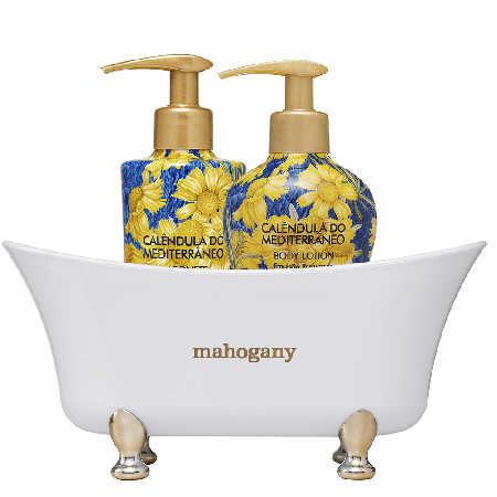 Kit Mahogany Calêndula do Mediterrâneo com Banheira Pequena Branca