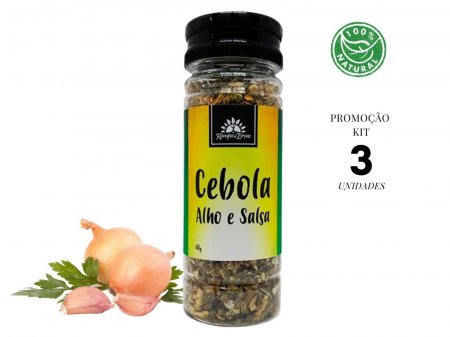Cebola Alho e Salsa Puros Tempero Natural Kampo de Ervas 30g