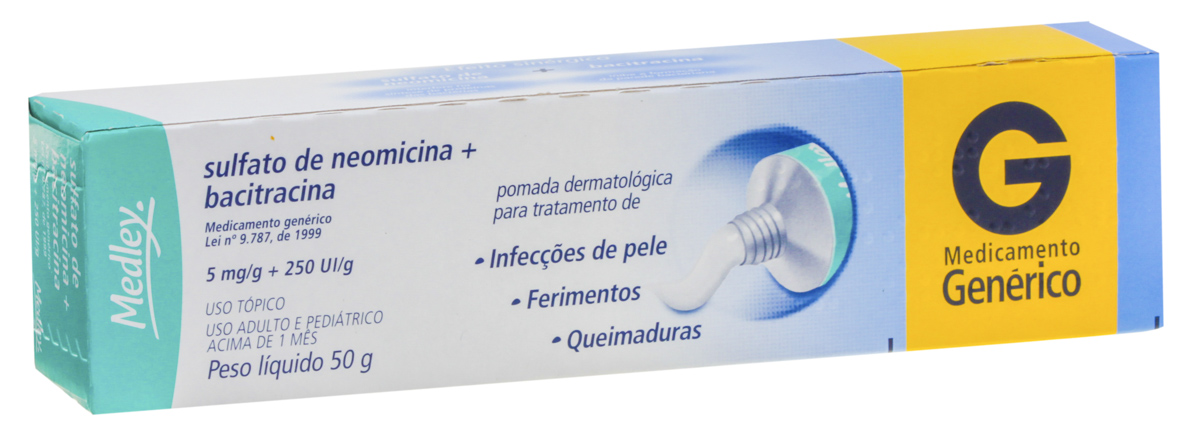Sulfato Neomicina+ Bacitracina Pomada 50g (Genérico)