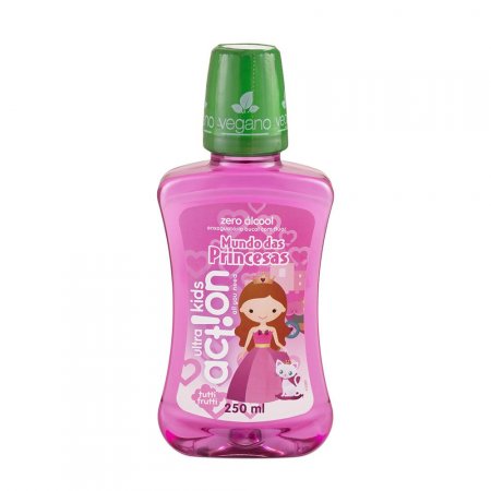 Enxaguante Bucal Ultra Action Kids Mundo das Princesas Tutti Frutti 250ml