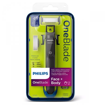 Barbeador Elétrico Philips OneBlade QP2620 Face&Body com Acessórios