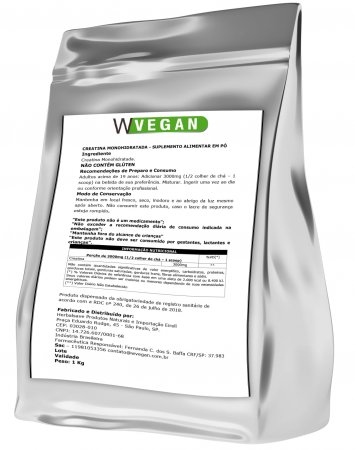 Creatina Monohidratada Vegan WVegan Embalagem Refil 1Kg