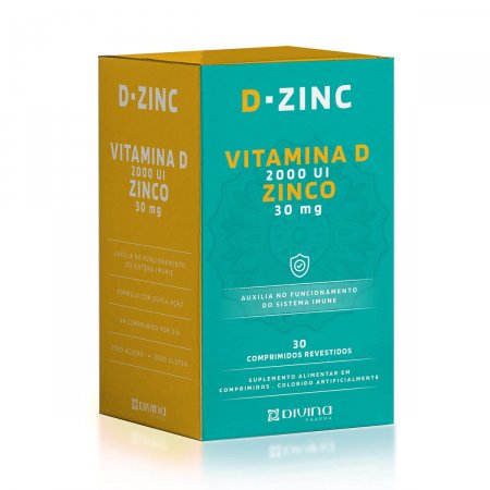 Vitamina D + Zinco D-Zinc com 30 comprimidos