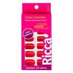 Unhas Ricca Autoadesivas Vermelho Tomate
