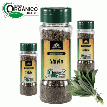 Sálvia Orgânica tempero Kampo de Ervas 3 frascos 15 g cada