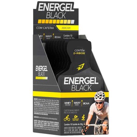 Gel Energel Black com Cafeína Caixa 10 unidades Body Action