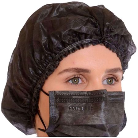 Touca Descartável Protdesc - Preta - Gramatura 20 - 100 Unidades