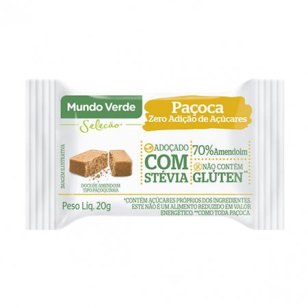 Paçoca Mundo Verde Seleção Zero 20g