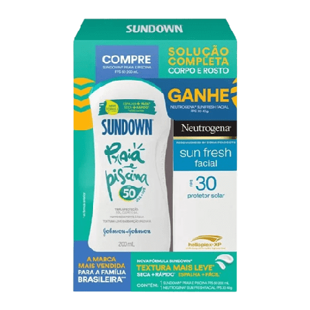 Sundown Protetor Solar fps 50 200ml + Neutrogena Sunfresh Facial fps 30 40g