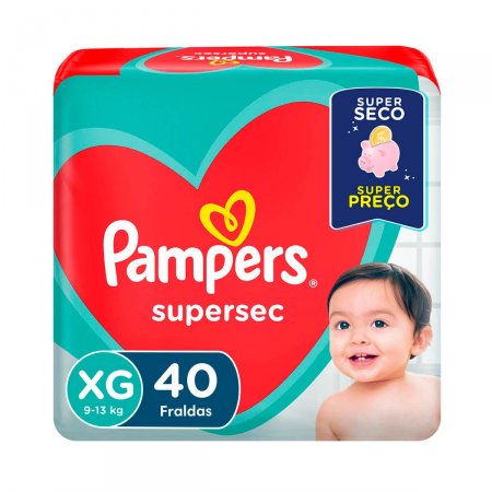 Fralda Pampers Supersec Hiper Tamanho XG com 40 unidades