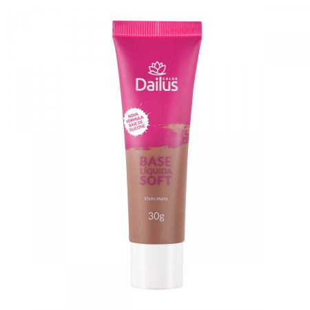 Base Líquida Dailus Soft Efeito Matte Cor Marrom Claro com 30g