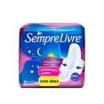 Absorvente Sempre Livre Adapt Plus Noite Dia Suave c/ Abas 8un