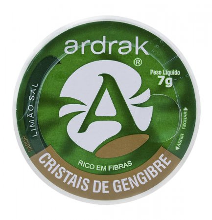 Cristais de Gengibre Ardrak Sabor Limão Sal com 7g
