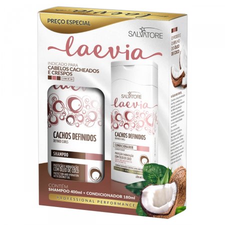 Kit Laevia Cachos Definidos Shampoo com 400ml + Condicionador com 180ml