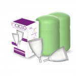KIT 2 COLETORES MENSTRUAIS INCICLO A + 2 CÁPSULAS ESTER. COR: HORTELÃ