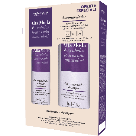 Kit Desamarelador Alfaparf Alta Moda com 1 shampoo de 300ml  + 1 máscara condicionadora de 200g