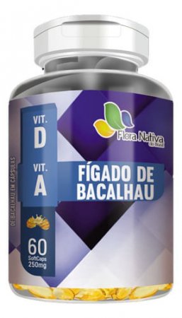 Óleo De Figado De Bacalhau 250mg 60 Cápsulas - Flora Nativa - A