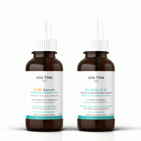 Kit Tratamento Séruns Clareadores Anti-Idade  Dia e Noite