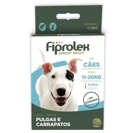 Antipulgas e Carrapatos Fiprolex para Cães de 11 à 20 Kg - 1,34ml