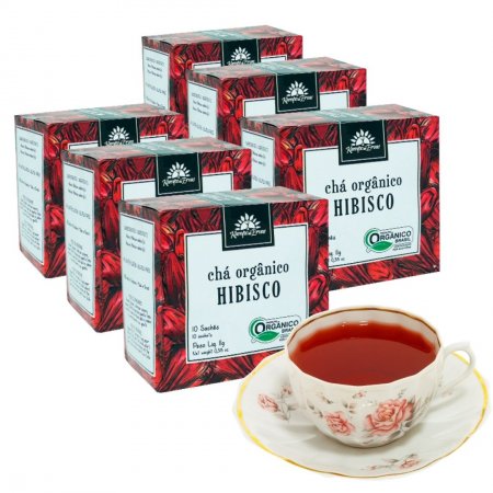 Hibisco Chá Orgânico e Certificado Kampo de Ervas 60 sachês