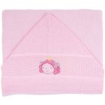 Toalha Lisa com Capuz e Faixa de Etamine Bordada   Rosa 1