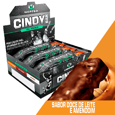 Barra de Proteína Cindy Doce de Leite com Amendoin 12 unidades Hopper