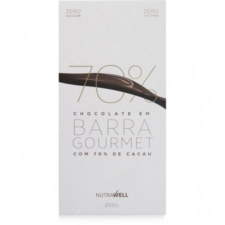 Barra de Chocolate Gourmet Nutrawell 70% Cacau 200g