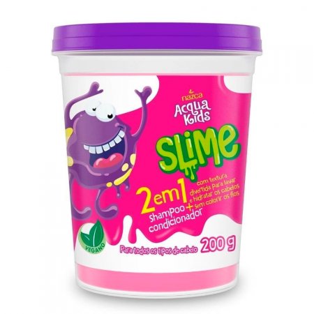Slime 2 em 1 Shampoo + Condicionador Chiclete 200g Acqua Kids Vegano Nazca