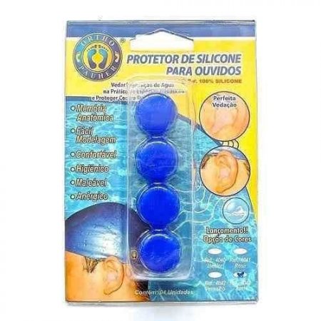 Protetor para ouvido silicone azul Ortho Pauher com 4 un.