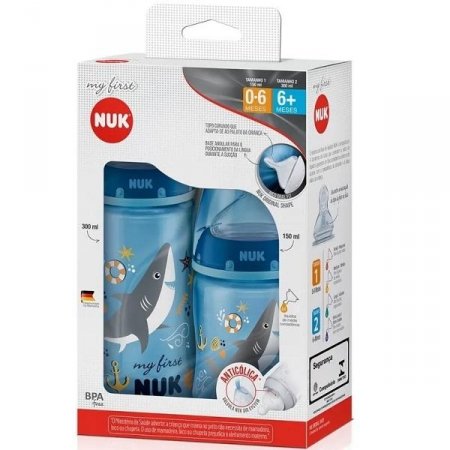 Kit com 2 Mamadeiras MY FIRST 150ML/300ML NUK PA7063 - Rosa
