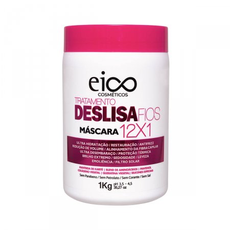 Máscara de Tratamento Capilar Eico Cosméticos Deslisa Fios 12 em 1 com 1kg