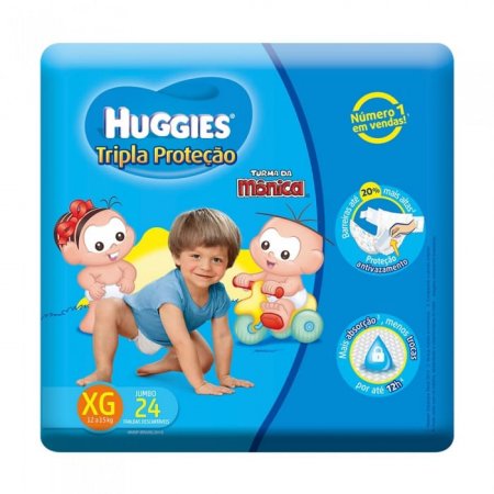 Fraldas Huggies Turma da Mônica Tripla Proteção Jumbo - VÁRIOS TAMANHOS
