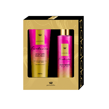 PokoLoka KIT Fantasies - Hidratante Perfumado 240ml e Body Splash 250ml
