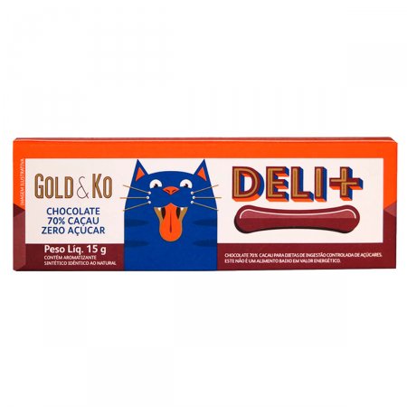 Chocolate 70% Cacau Gold&Ko Deli + Zero Açúcar com 15g