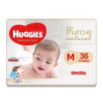 Fralda Huggies Natural Care M com 36 unidades