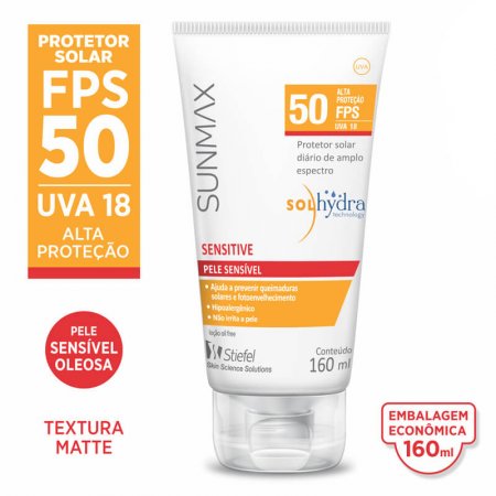 Protetor Solar Sunmax Sensitive FPS 50 Corporal Pele Sensível com 160ml