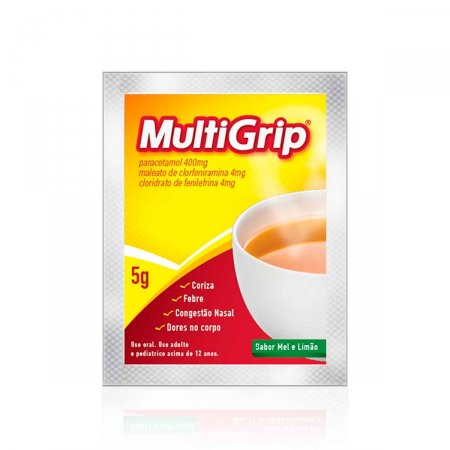 Multigrip Limão e Mel 400mg + 4mg + 4mg com 5g