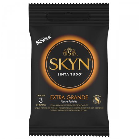 Camisinha Blowtex Skyn Extra Grande com 3 unidades
