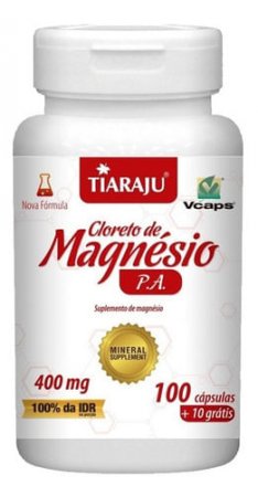 Cloreto De Magnésio P. A 400mg 110 Cápsulas - Tiaraju - A