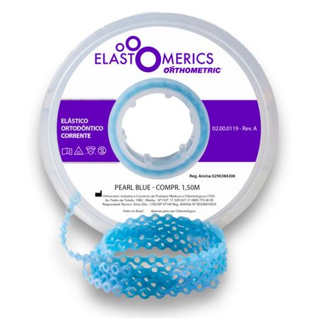 Elastômeros Corrente 1,5m Pearl Blue - Orthometric Elastômeros Corrente 1,5m Médio Pearl Blue - Orthometric
