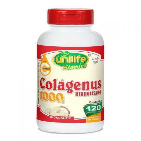 Colágeno Hidrolisado 1000mg + Vitamina C 120 Cápsulas Unilife