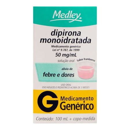 Dipirona Sódica Solução 50mg/ml Genérico Medley 100ml | App Pharma