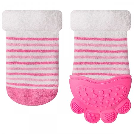 Meia com Mordedor Rosa (3m+) - Buba