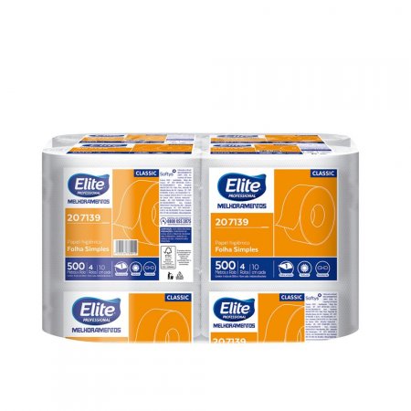 Papel Higiênico Rolo Classic 4 Rolos Folha Simples 500 M