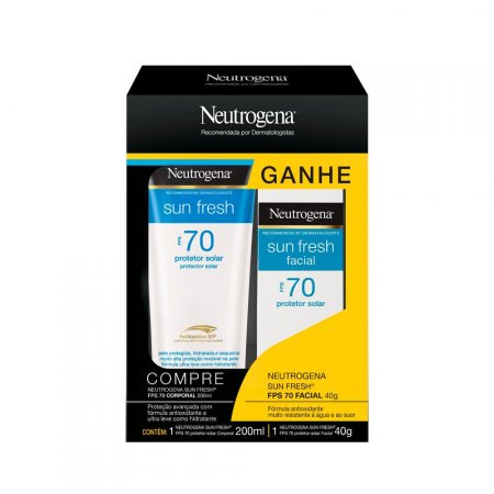 Kit Protetor Solar Corporal Neutrogena Sun Fresh FPS70 200ml + Neutrogena Facial FPS70 40g